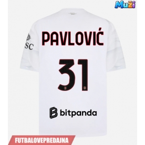 Lacne Muži Futbalové dres AC Milan Strahinja Pavlovic #31 2026-27 Krátky Rukáv - Preč